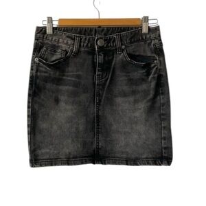 Vintage Black Denim mini skirt